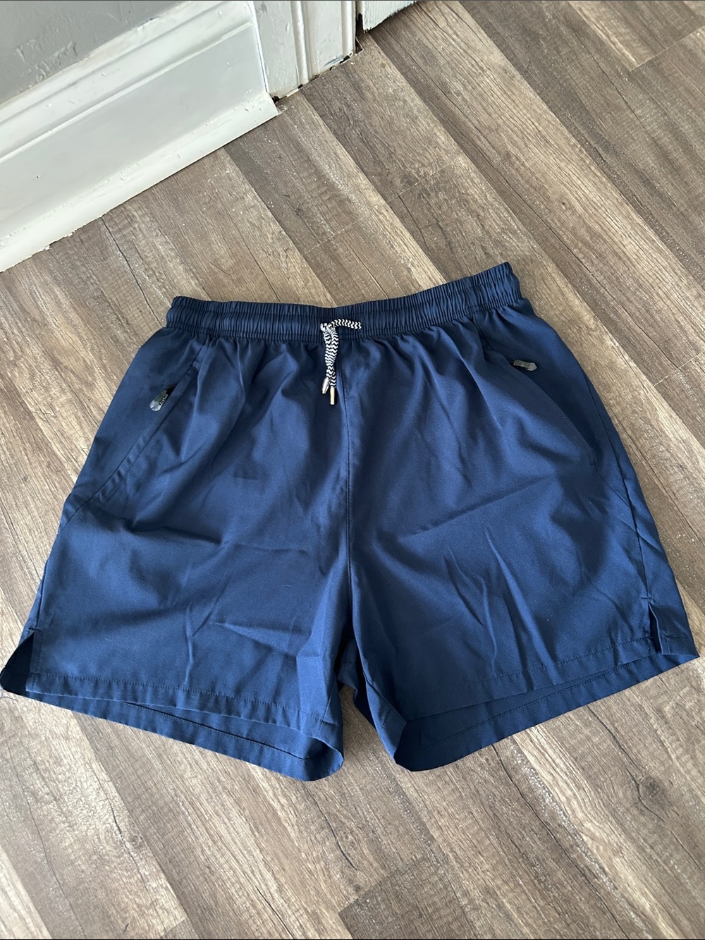 Navy Drawstring Athletic Shorts